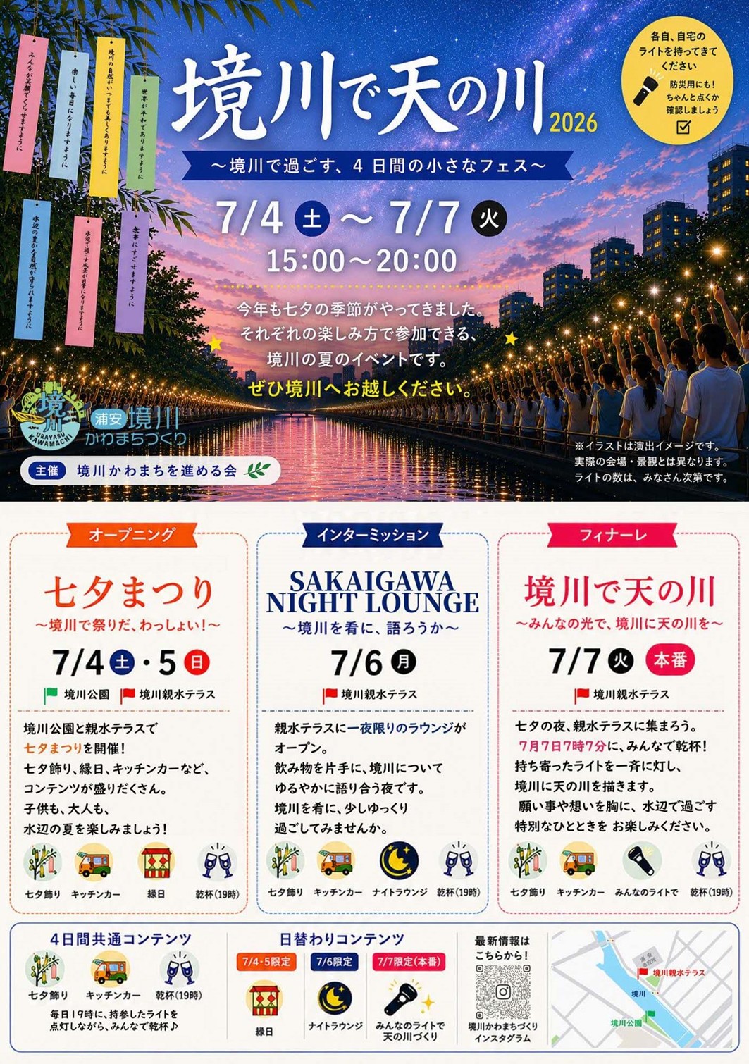 境川で天の川
